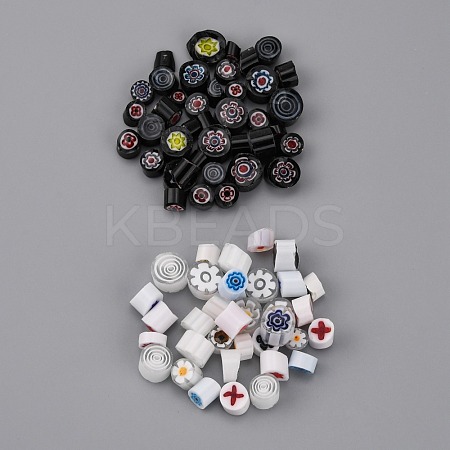  44~70Pcs 2 Colors Millefoiri Glass Beads LK-PH0001-03-1
