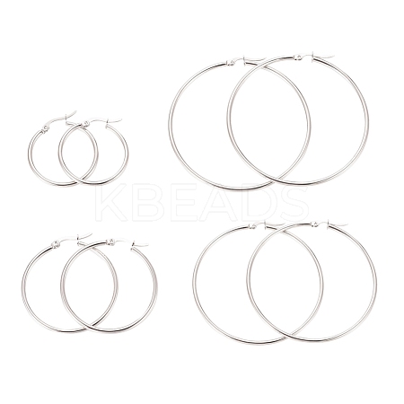 Non-Tarnish 304 Stainless Steel Hoop Earrings for Women EJEW-X0015-02P-02-1