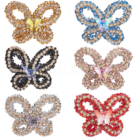 6Pcs 6 Colors Opaque Acrlyic Sparkling Rhinestones Beads MACR-SC0001-79-1