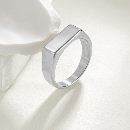 304 Stainless Steel Rectangle Finger Rings for Women LS-RJEW-B120-01P-1
