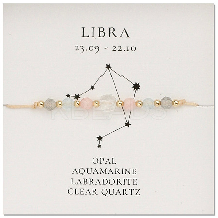 Natural stone constellation bracelet with 12 zodiac signs X-NR2952-11-1