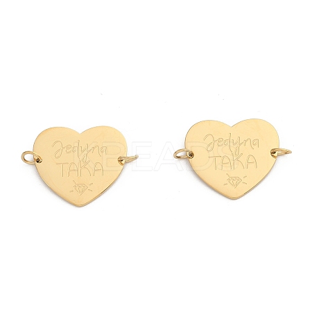 304 Stainless Steel Heart Connector Charms STAS-P396-03A-G-1