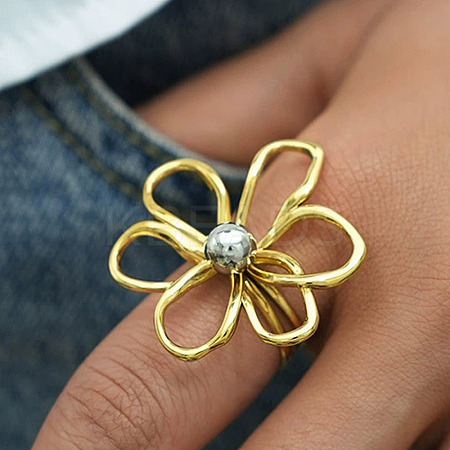 304 Stainless Steel Cuff Open Rings for Women RJEW-P180-02A-1
