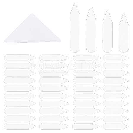 100Pcs 4 Style Arrow Shape PET Plastic Tab Collar for Clergy Shirt DIY-FH0006-47-1