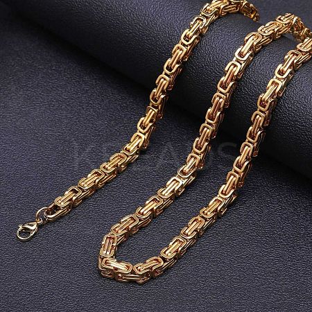 Titanium Steel Byzantine Chain Necklace for Men's FS-WG56795-08-1