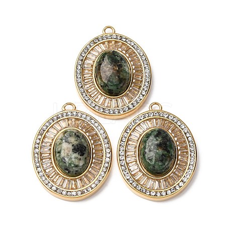 Natural African Turquoise(Jasper) Oval Pendants STAS-L080-010G-04-1