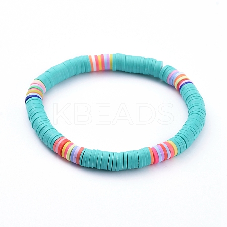 Handmade Polymer Clay Heishi Beads Stretch Bracelets BJEW-JB05087-04-1