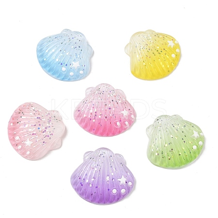 Opaque Resin & Paillette Cabochons RE-CBA6E1B-01-1