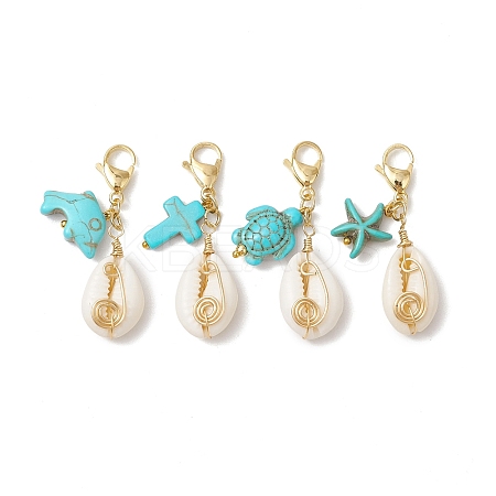 Natural Shell Pendant Decorations HJEW-JM02923-01-1