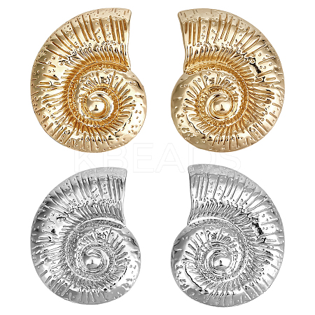 2 Pairs 2 Colors Zinc Alloy Conch Stud Earrings EJEW-PH0002-05-1