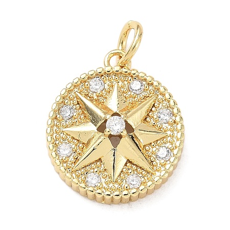 Brass Micro Pave Cubic Zirconia Pendants KK-D357-23G-1