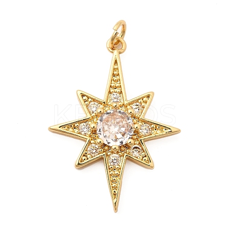 Brass Micro Pave Cubic Zirconia Pendants KK-K302-09G-1