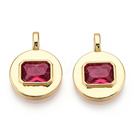 Brass with Cubic Zirconia Pendants KK-K339-01G-06-1