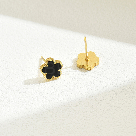 Elegant Vintage Floral 201 Stainless Steel Stud Earrings for Women FR2099-4-1