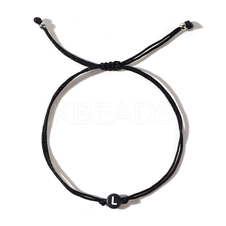 Stylish Minimalist Steel Bead Round Alphabet Double Rope Men's Bracelet GX4208-12-1