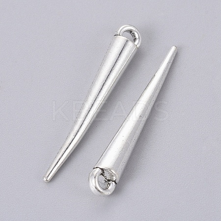 Tibetan Style Alloy Spike Pendants TIBEP-A16461-AS-RS-1