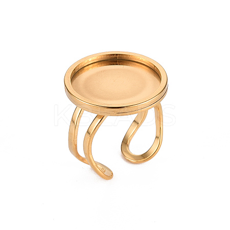 201 Stainless Steel Cuff Ring Findings STAS-S080-040E-G-1