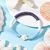 Flat Round Handmade Polymer Clay Heishi Beaded Stretch Bracelets BJEW-JB11802-01-1