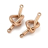 304 Stainless Steel Knot Links Connector Charms STAS-K290-02RG-2
