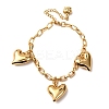 304 Stainless Steel Heart Charms Bracelets BJEW-G758-02G-4