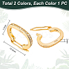 2Pcs 2 Colors Rhodium Plated 925 Sterling Silver Micro Pave Clear Cubic Zirconia Twister Clasps FIND-PH0018-35A-2