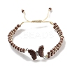 Synthetic Goldstone Braided Round Bead Bracelets BJEW-K251-06K-2