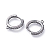 Brass Micro Pave Cubic Zirconia Huggie Hoop Earring Findings ZIRC-G156-07B-2