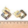 304 Stainless Steel Pave Natural Paua Shell Pendants STAS-L026-01G-02-3