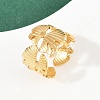 304 Stainless Steel Adjustable Open Cuff Rings for Women RJEW-K299-01G-2