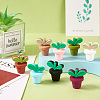8Pcs 8 Colors Leaf Pot Food Grade Eco-Friendly Silicone Focal Beads SIL-TA0002-14-4