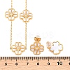 304 Stainless Steel with Resin Flower Link Chain Necklaces & Stud Earrings SJEW-Z005-02G-01-5