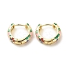 Flower Enamel Hoop Earrings LS-EJEW-G290-03G-A-1