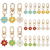 24Pcs 6 Colors Flower Alloy Enamel Pendant Decorations KEYC-PH01580-1