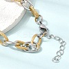 9MM Duo Tone 304 Stainless Steel Textured Cable Chain Necklaces for Women Men SA-CBA37BC-19GP-3