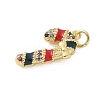 Brass Micro Pave Cubic Zirconia Pendants KK-P293-31G-2