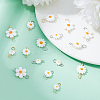16Pcs 8 Styles Natural Freshwater Shell Daisy Flower Connector Charms PALLOY-FH00118-4