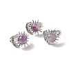 Natural Amethyst Sun & Moon Open Cuff Rings RJEW-K241-01P-08-1