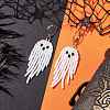 Halloween Woven MIYUKI Seed Beads Ghost Hoop Earrings EJEW-JE05854-01-2