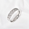 304 Stainless Steel with Clear Cubic Zirconia Finger Rings FS-WG2FC1C-13-1
