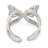 304 Stainless Steel Cubic Zirconia Open Cuff Ring for Women LS-RJEW-S406-05P-01-3