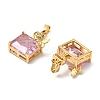 Brass Micro Pave Cubic Zirconia Pendants KK-G533-13G-02-2