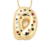 Brass Micro Pave Cubic Zirconia Letter Pendant Necklaces LS-KK-Z069-01G-D-1