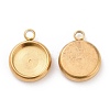 Ion Plating(IP) 304 Stainless Steel Pendant Cabochon Settings STAS-K202-03C-G-5