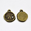 Antique Bronze Plated Alloy Rhinestone Charms ALRI-J152-W-NF-1