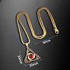 Viking Trinity Knot 304 Stainless Steel Red Cubic Zirconia Pendant Necklaces for Men FS-WG3DF62-02-1