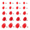 50Pcs 5 Size Resin Rose Flower Stud Earrings with 316 Stainless Steel Pins EJEW-TA0001-29-2