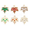 6Pcs 3 Colors Brass Micro Pave Cubic Zirconia Pendants KK-BC0010-52-1