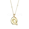 1Pc Initial Letter Brass Pendant Necklaces NJEW-YW0001-24Q-1