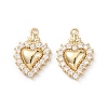 Rack Plating Brass Micro Pave Clear Cubic Zirconia Pendants KK-L155-52G-2