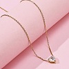 304 Stainless Steel Crystal Cubic Zirconia Heart Pendant Necklaces for Women NJEW-Z064-03G-1